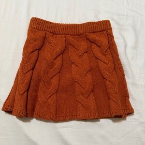 Toddler Girls Cable Knit Orange Skirt